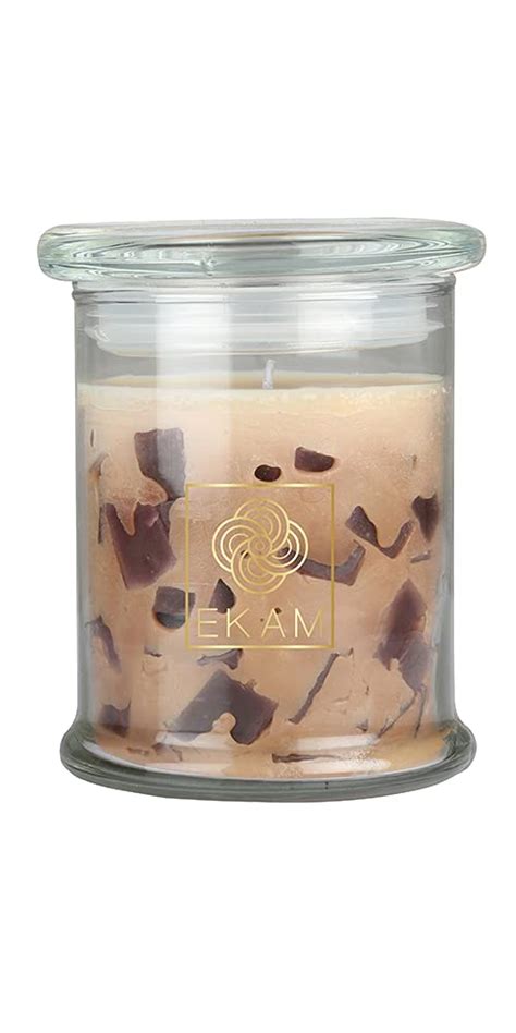 EKAM 9 oz Mahogany Fragrance Chunk Finish jar| Burn Time - 35 Hrs, Net ...