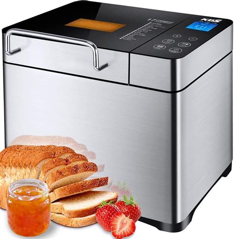 KBS Stainless Steel Bread Machine,1500W 2LB 17-in-1 Programmable XL ...