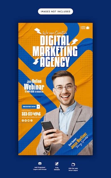 Modèle de publication d'agence de marketing numérique et de médias ...