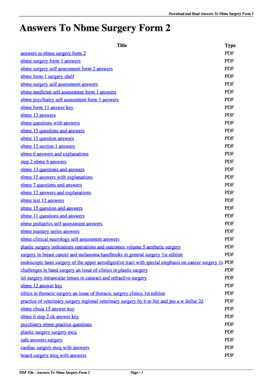 Nbme Surgery Form 4 Answers - Fill and Sign Printable Template Online