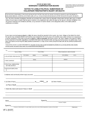Notice of Volunteer Firefighters' Injury or Death for Workers ...