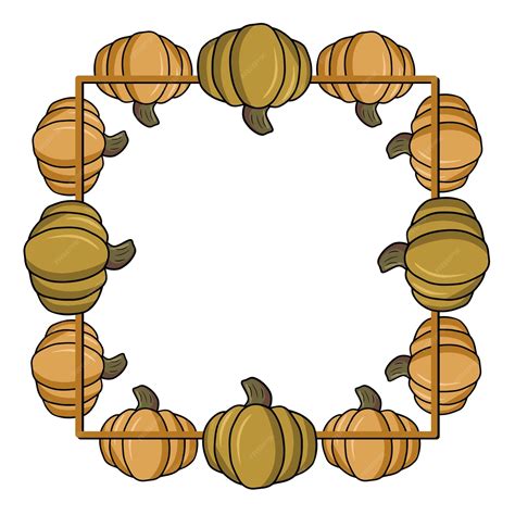 Premium Vector | Square symmetrical frame autumn pumpkins copy space ...
