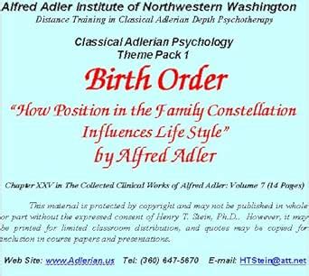 Birth Order/Family Constellation: An Adlerian View (Theme Pack 1 on ...