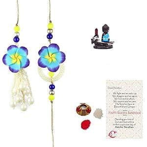 eCraftIndia Bhaiya Bhabhi Rakhi Set with Meditating Monk Buddha Smoke ...