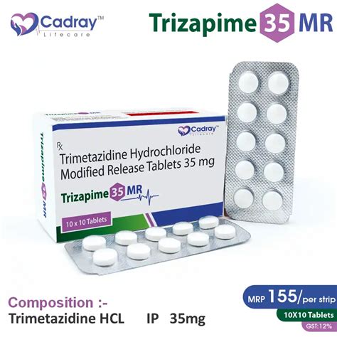 Trimetazidine Hydrochloride I.P. 35mg Tablets Trizapime 35 MR Tablet