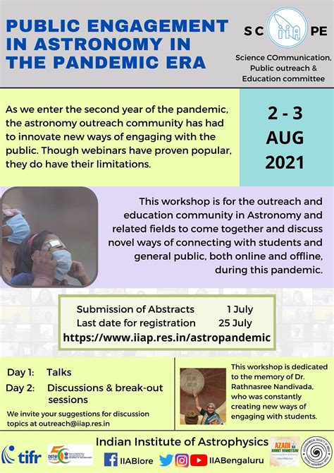 Workshop on Public Engagement in Astronomy in the Pandemic Era ...