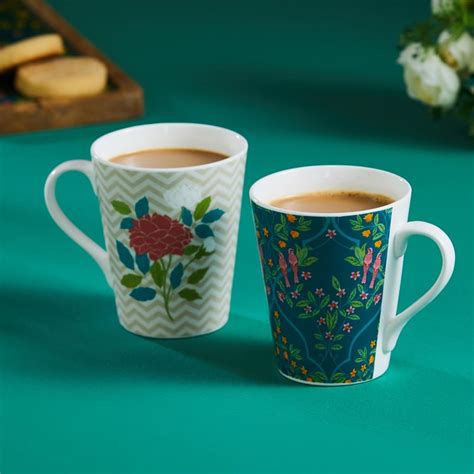 Buy Corsica Bela Set of 2 Bone China Coffee Mugs from Corsica by Home ...