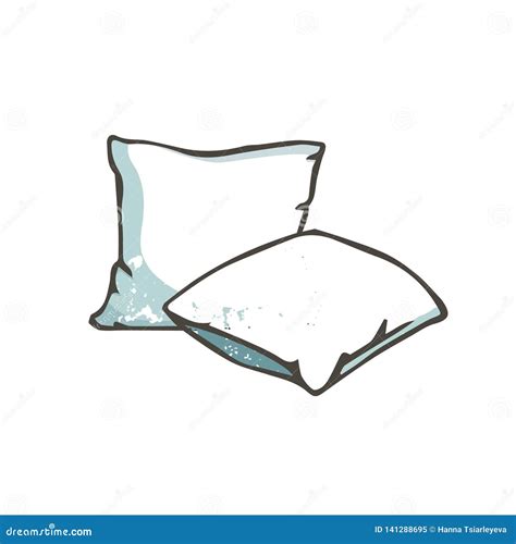 Vector Cartoon Decorative Pillows. Hand Drawn Clip Art Grunge Style ...