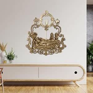 Buy ARTVARKO Big Brass Rare Vishnu Laxmi Sitting on Sheshnaag Wall ...