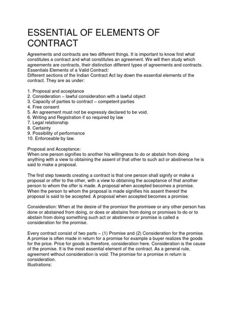 Image result for Basic Elements of a Contract