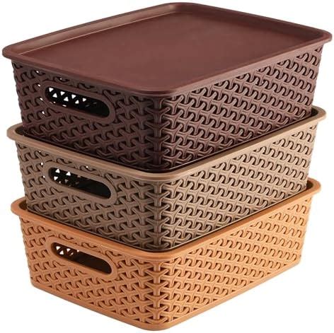 Kuber Industries Multipurpose Solitaire Storage Basket with Lid|Strong ...