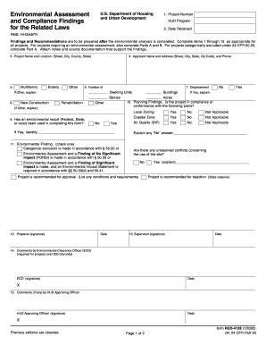 Fillable Online hud Environmental Assessment and Compliance Findings ...