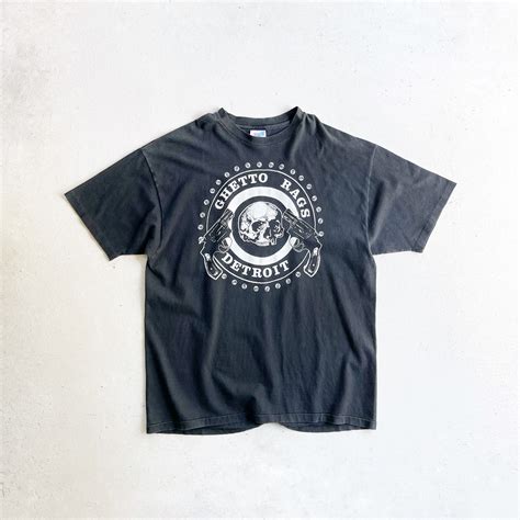 1990s GHETTO RAGS DETROIT Print T-shirt Hanes MADE IN USA 【XL】 | DROP ...