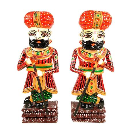 NATURALS EXPORT Handcrafted Wooden Darbaan or Royal Guards Set of 2 ...