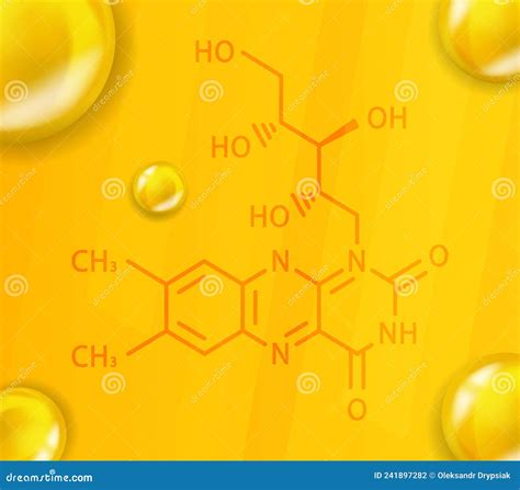 Vitamin B2 Chemical Formula. Vitamin B2 Realistic Chemical Molecular Structure Stock Vector ...