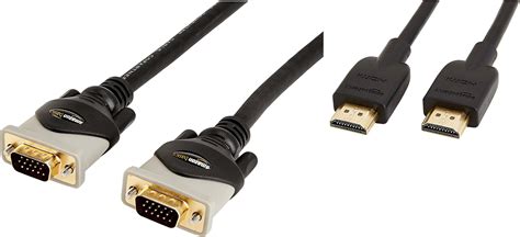 Amazon Basics 10-Feet VGA to VGA Cable & High-Speed HDMI Cable, 3 Feet ...