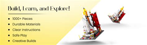 MONKEYTAIL Space Shuttle Rocket Building Blocks Set – 6-in-1 STEM ...
