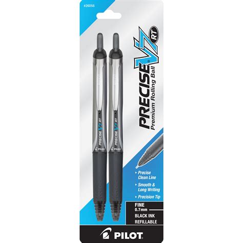 Pilot Precise V7 Retractable Rolling Ball Pens, Fine Point 0.7mm, Black ...