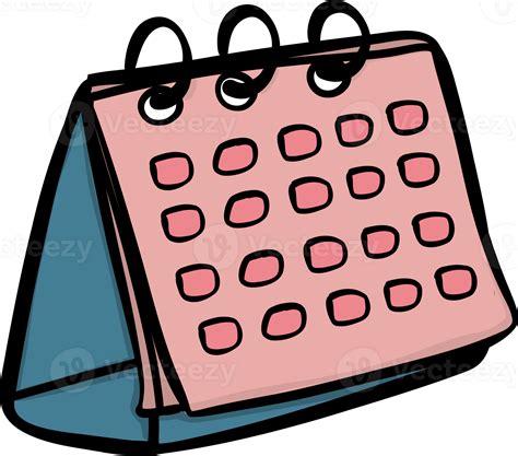Cute Doodle calendar to School Planner Icon. Stationery Supplies hand ...