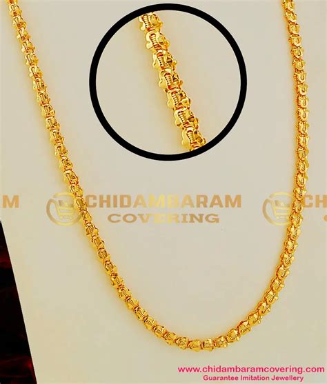 Buy 30 Inches Long Pure 1 Gram Gold Plated Light Petal Spring Chain ...