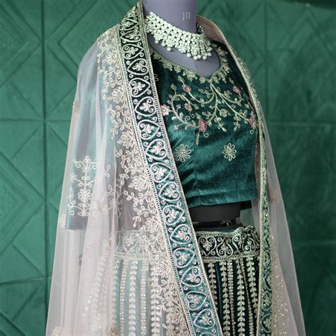 Emerald Green Bridal Lehenga – Posh Wedding Rental