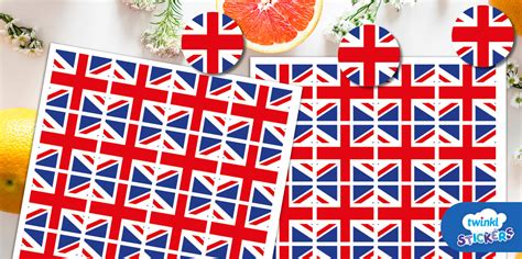 Union Jack Flag Stickers (teacher made) - Twinkl