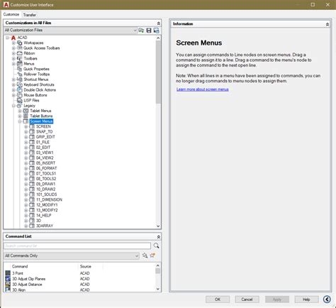 Image result for AutoCAD Screen Menu