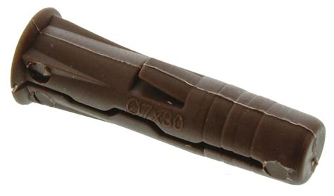 R-UNO-BRN-1000 RawlPlug | RawlPlug Brown Plastic Wall Plug, 30mm Length ...