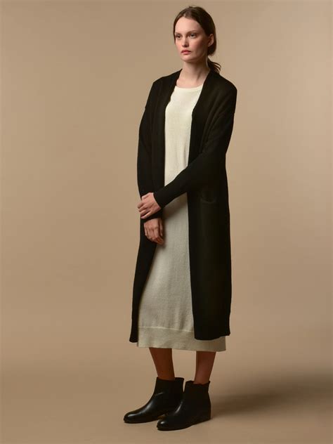 PURE CASHMERE NYC Long Cardigan - Black | Garmentory