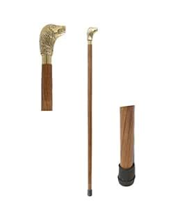 Handcrafted Canes and Walking Sticks-36 Inch Dog Head Brass Handle ...
