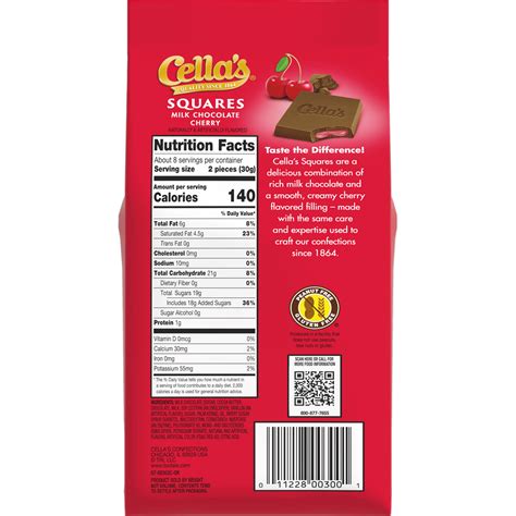 Cella's Squares Milk Chocolate Cherry (7.9 oz Bag) - Tootsie Roll