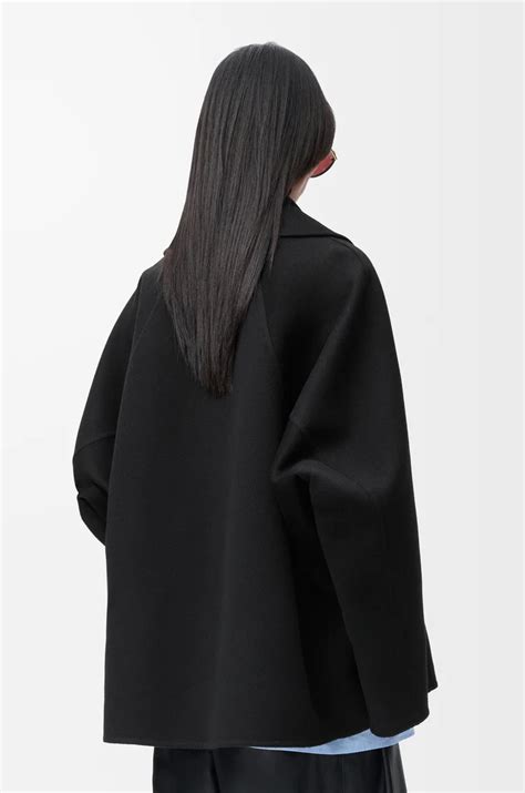Manteau court en laine Noir - LOEWE Europe Site Officiel