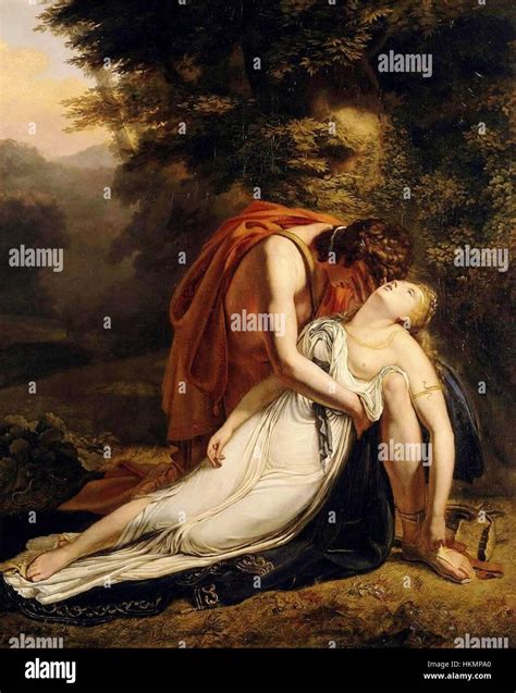 Ary Scheffer's painting Orpheus Mourning the Death of Eurydice from 1814 portrays the emotional ...