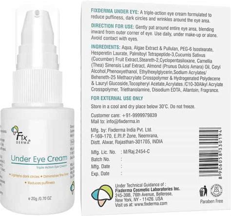 Buy FIXDERMA UNDER EYE CREAM 20GM Online & Get Upto 60% OFF at PharmEasy