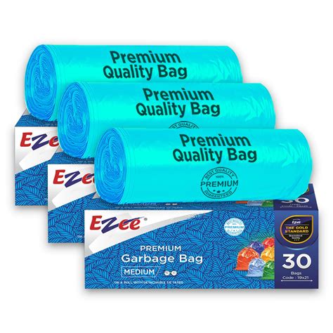 Ezee Blue Biodegradable Garbage Bags Medium 90 Pcs | 30 Pcs x Pack of 3 ...