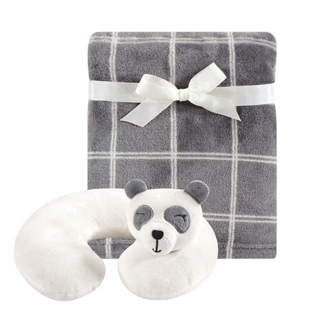 Hudson Baby Infant Neck Pillow and Plush Blanket Set, Panda, One Size ...