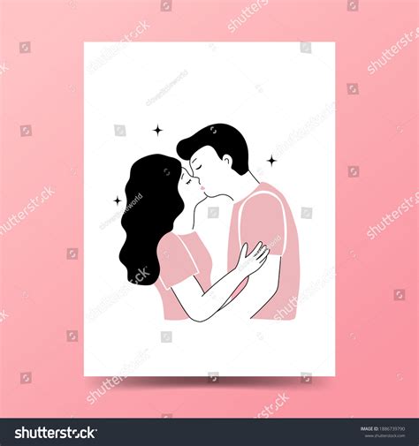 Minimalism Style Couple Kissing Clip Art: เวกเตอร์สต็อก (ปลอดค่า ...