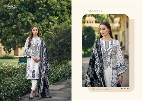 Belliza Naira Black And White Edition 2 Cotton Dress Material