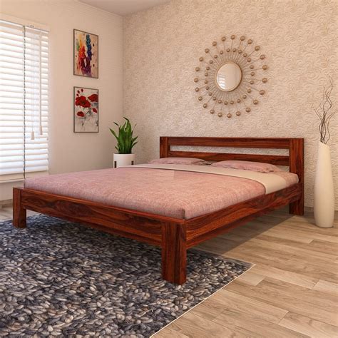 LS Furniture - Soild Sheesham Wood Queen Size Bed for Bed Room | Living ...
