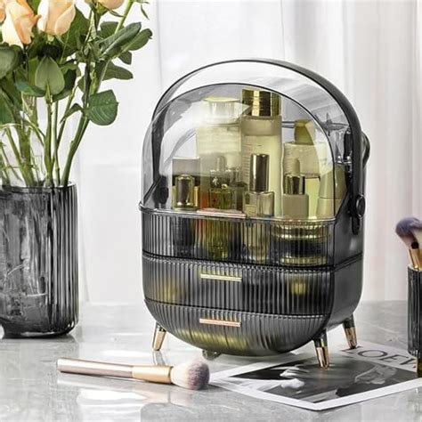 ALOXE Cute Makeup Cosmetic Organizer Box with Drawer Storage | Plastic ...