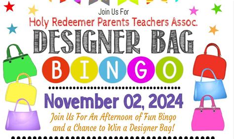 HRHS PTA - Designer Bag BINGO!, Holy Redeemer High School, Wilkes Barre ...
