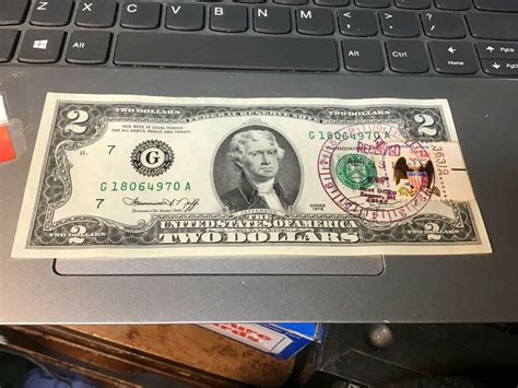 $2 BILL 1976 Bicentennial Year First Day Issue Stamp From Lapeer, MI ...