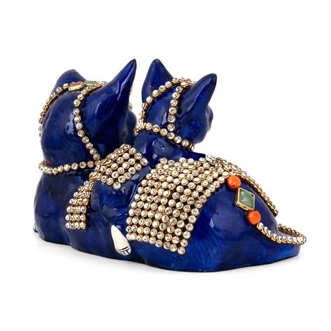 Buy Online Metal Decorative Blue Cat Showpiece for Home Decor– CraftVatika