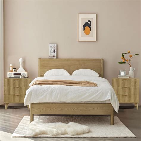 Affeivul Mid-Century 3 Drawers Bedside Table Cabinet, Modern India | Ubuy