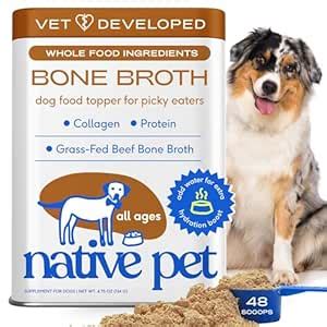 Native Pet Bone Broth for Dogs - Made with Real Beef Bone Broth, Dog ...