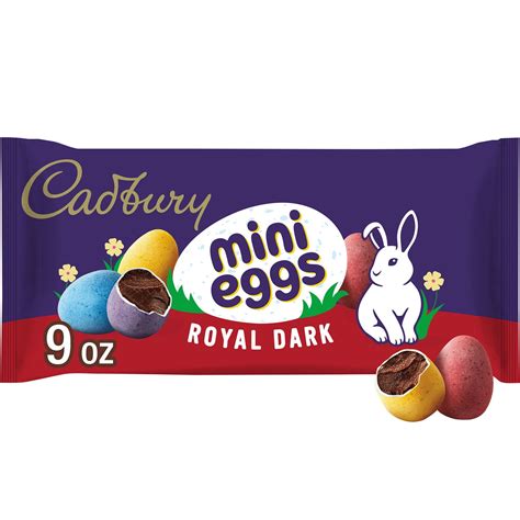 Cadbury Solid Covered Mini Eggs Dark Chocolate Easter Candy, 9 oz Bag ...