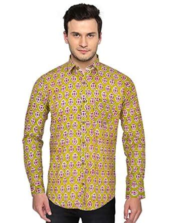 ColorZone Handblock Print Casual Shirt for Men | Natural Ecofriendly ...