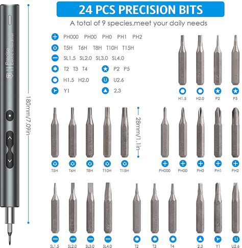 CORDLESS 28 IN 1 PRECISION ELECTRIC SCREWDRIVER SET WITH 24 BITS | IC ...