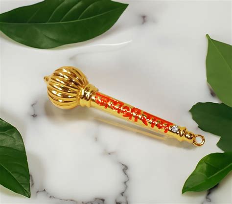 Buy BITONA Pure Brass Made Action Hanuman Ji Small Gada For Keeping In ...
