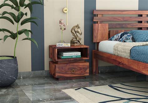 Buy Berlin Wooden Bedside Table (Teak Finish) Online in India : Urbanwood